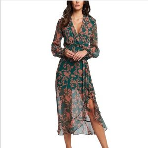 NWT Floral Bardot Midi Dress